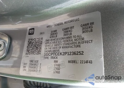 2023 Chevrolet Colorado 4Wd Short Box Lt z USA, uszkodzony, nr VIN 1GCPTCEK2P1236252